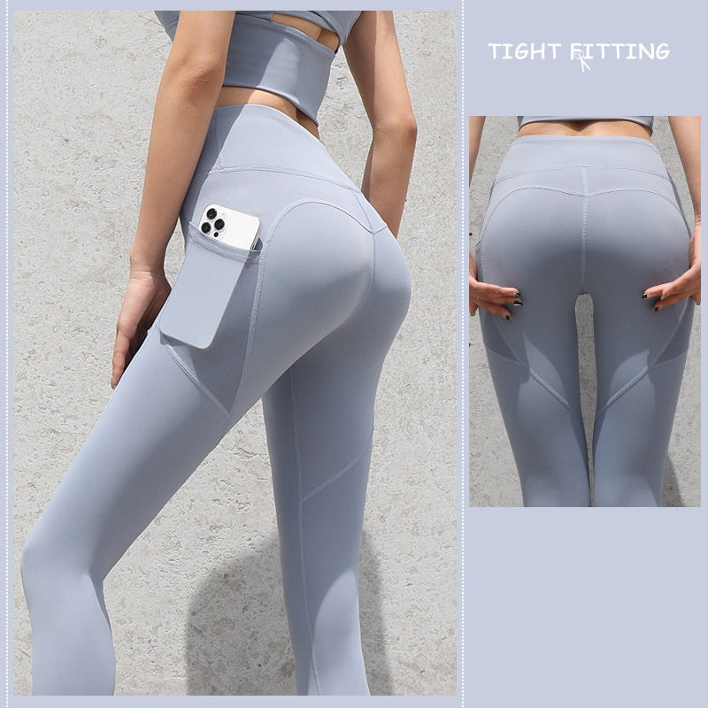 Legging Push-Up Femme avec Poche - Legging Taille Haute pour Fitness et Yoga