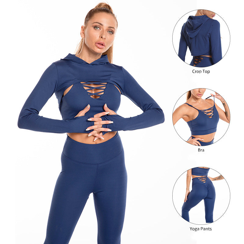 Ensemble de Sport Femme - Legging Taille Haute et Crop Top avec Soutien-Gorge Intégré | Confort et Style