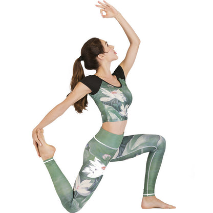 Ensemble de Yoga Floral Femme : Tenue Confortable et Élégante pour Yoga, Pilates et Fitness