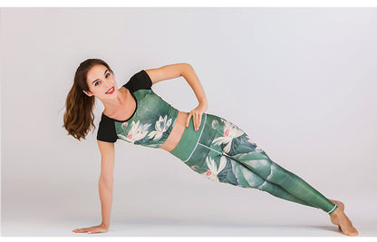 Ensemble de Yoga Floral Femme : Tenue Confortable et Élégante pour Yoga, Pilates et Fitness