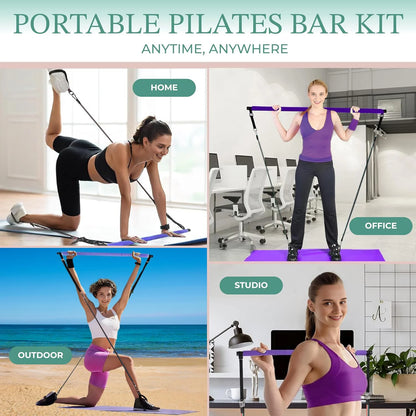 Kit Barre Pilates Portable - Entraînement Polyvalent à Domicile et en Extérieur