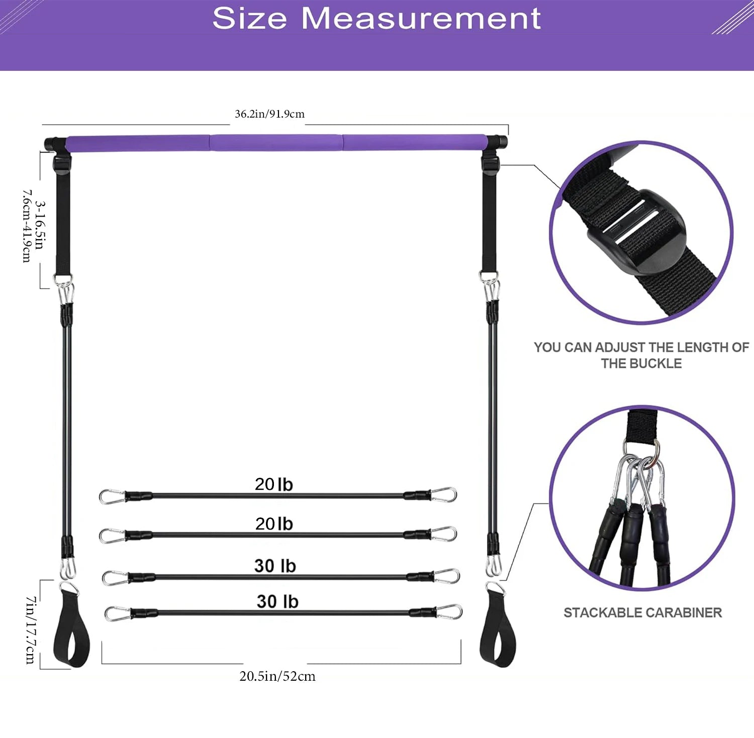 Kit Barre Pilates Portable - Entraînement Polyvalent à Domicile et en Extérieur